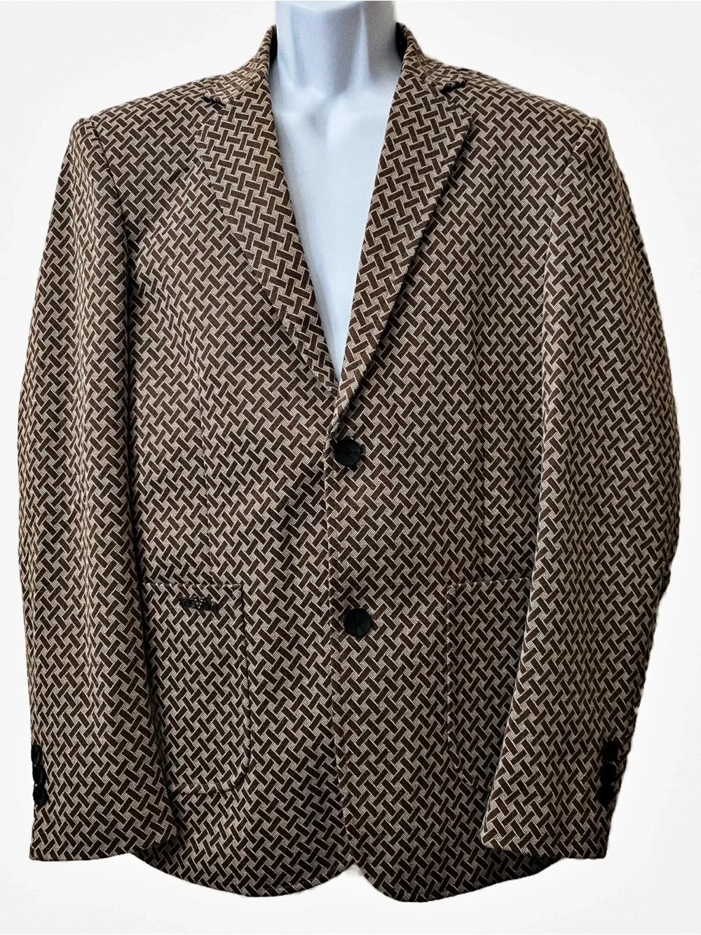 WeVar, Men’s Two Button Patch Pocket Blazer Office Wedding